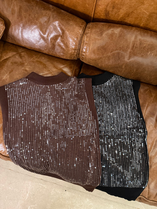 Olivia Top - Zwart en Bruin