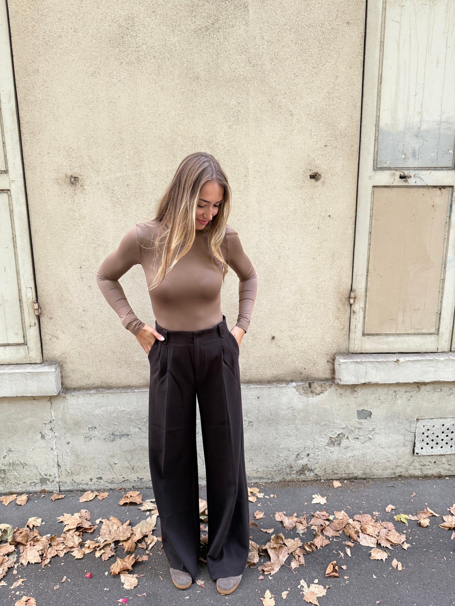 Paris Lange Mouwen Body Koffie