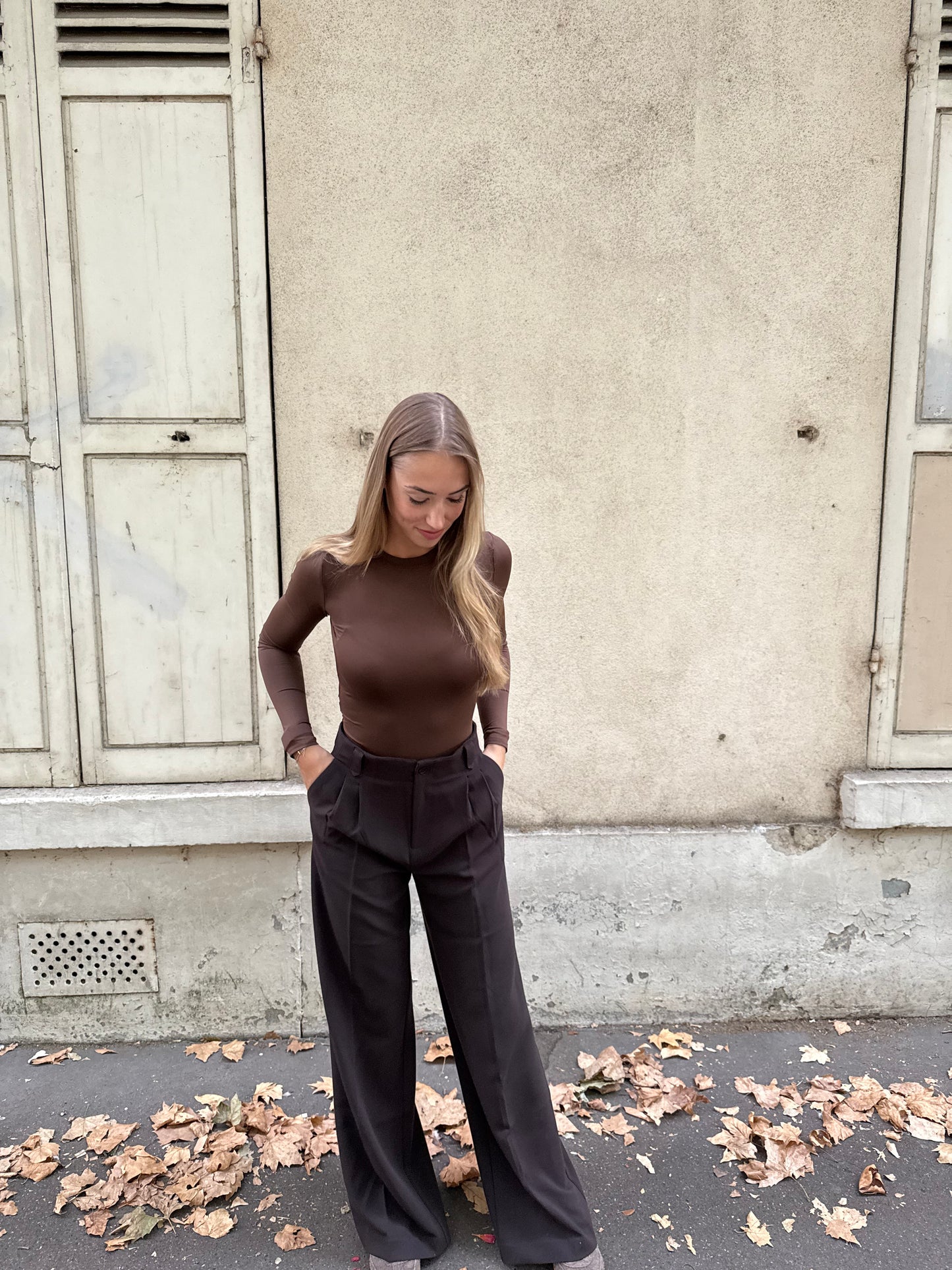 Paris Lange Mouwen Body Bruin