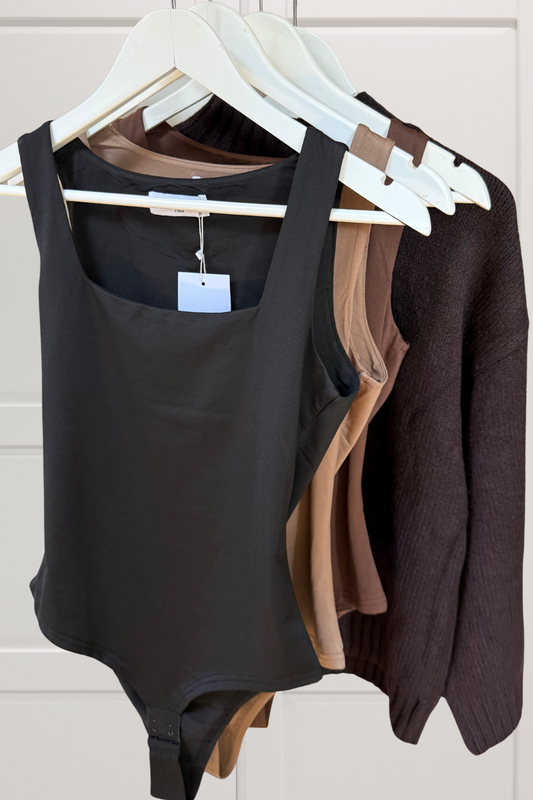 Paris Square Neck Body Zwart