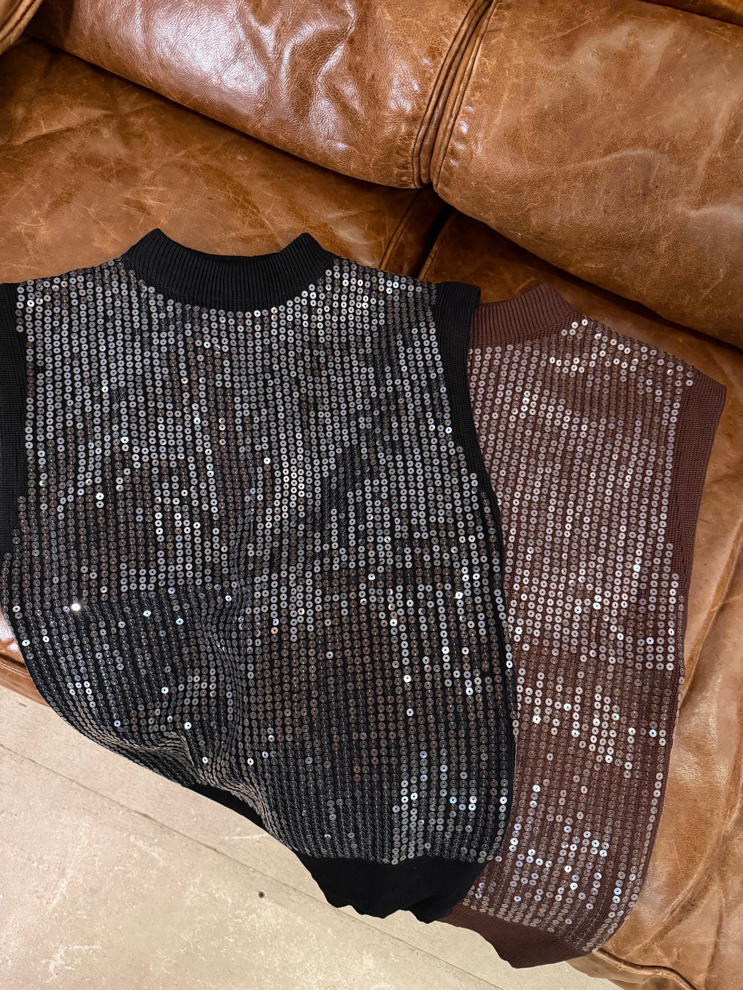 Olivia Top - Zwart en Bruin