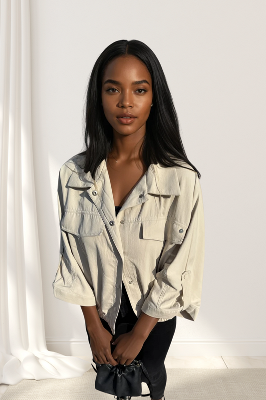 Beige Oversized Jacket