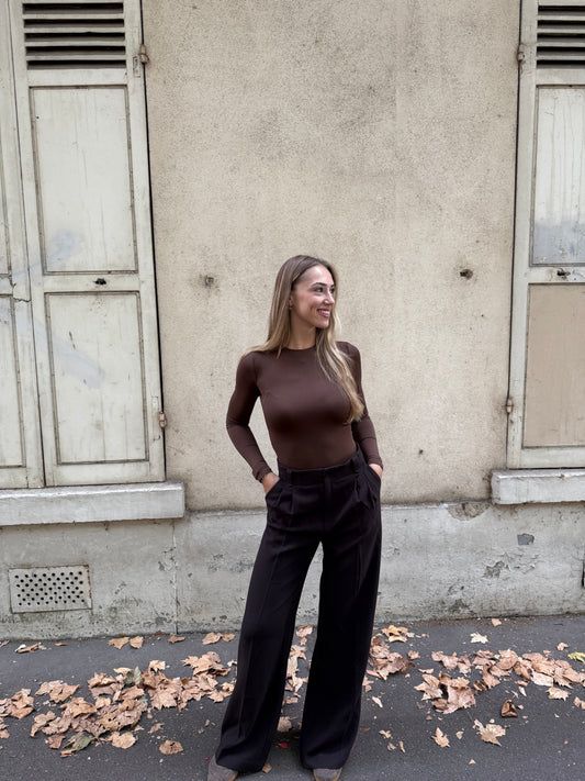 Paris Lange Mouwen Body Bruin