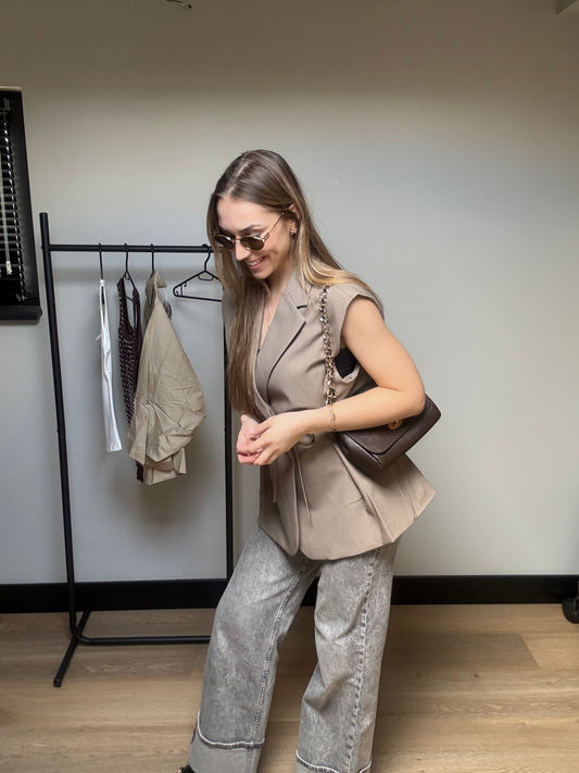 Tailored Gilet Taupe