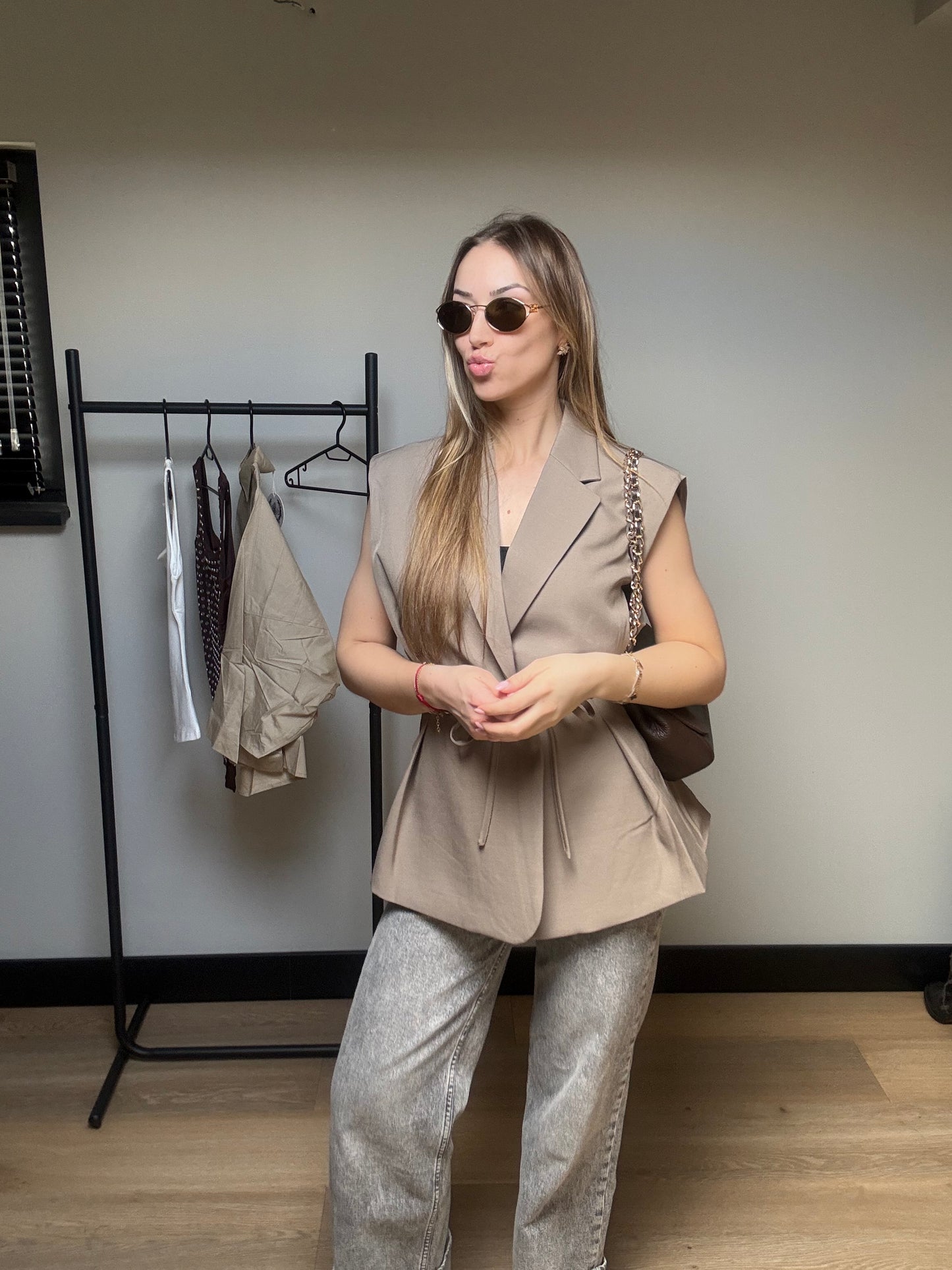 Tailored Gilet Taupe