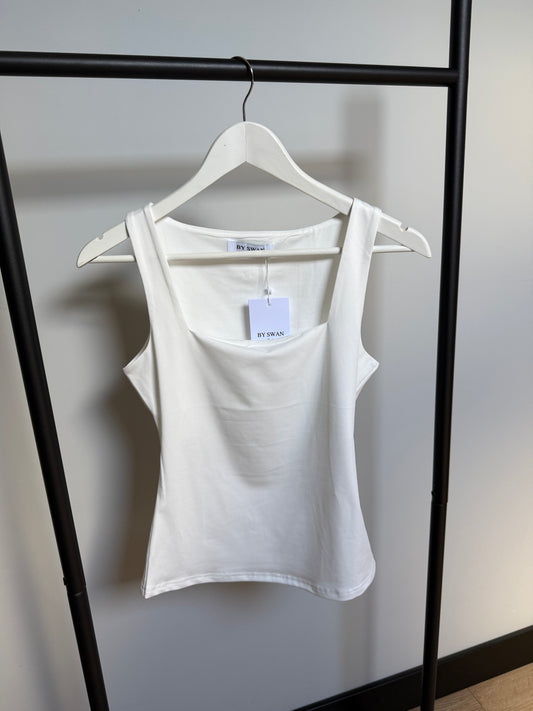Paris Square Neck Top Wit